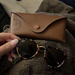 Ray-Ban Tortoise Sunglasses with Brown Leather Case